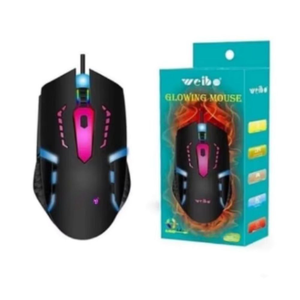 Mouse Com Fio Gamer USB Led RGB DPI-1600-2400-3200
