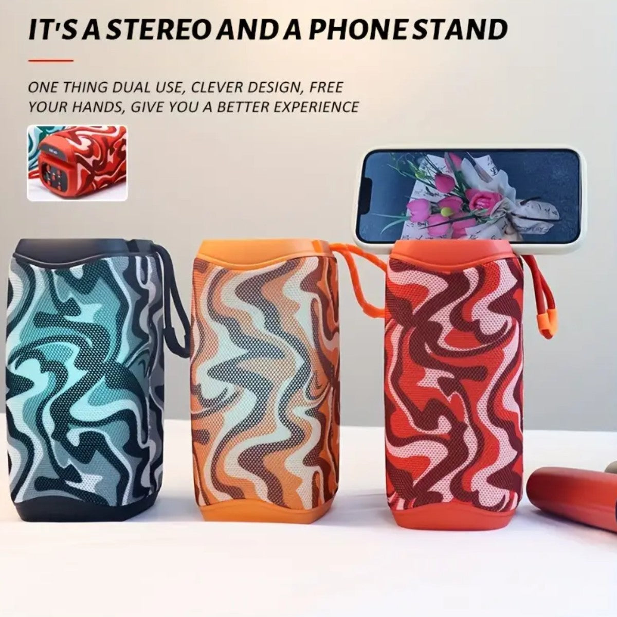 AUDIOBOP - Caixa de Som Alto-falante estéreo sem fio portátil recém-atualizado c