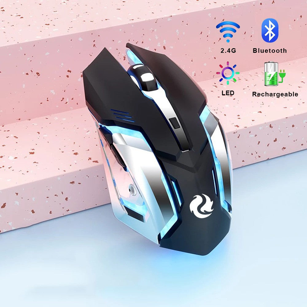 Mouse gamer recarregável 2.4gwireless bluetooth mouse mudo mouse ergonômico