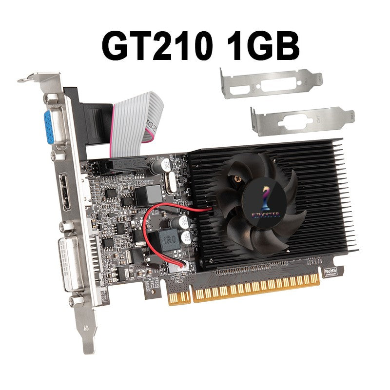 GT210 Placa de vídeo gráfica, 1GB, PCIE X16 2.0, NVIDIA DDR3, VGA HD DVI, 64Bit,