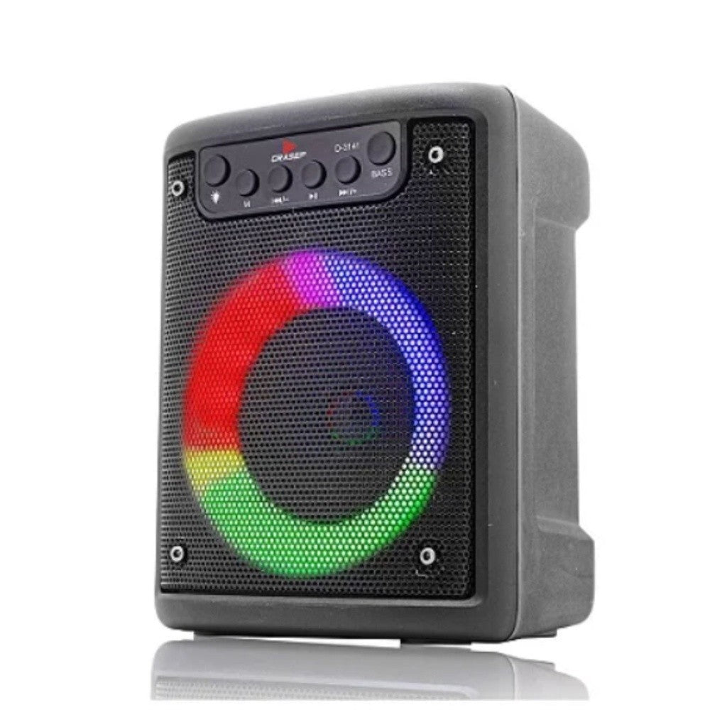 Caixa de som 10w bluetooth rádio fm usb micro sd com led