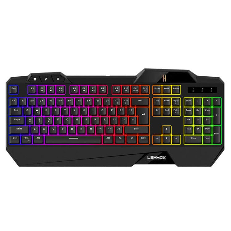 Teclado Membrana Gamer ABNT2 Anti-ghosting Retroiluminado Led RGB LEHMOX