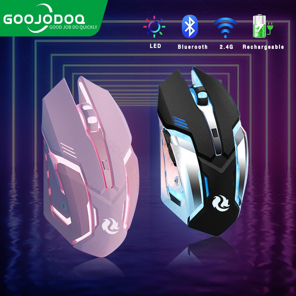 Mouse gamer recarregável 2.4gwireless bluetooth mouse mudo mouse ergonômico