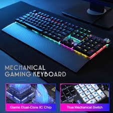 Teclado Gamer Mecânico Usb Metal Blacklight Rgb Aula F2058