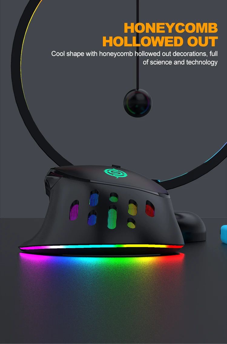 Novo rgb recarregável sem fio mouse para jogos computador e notebook