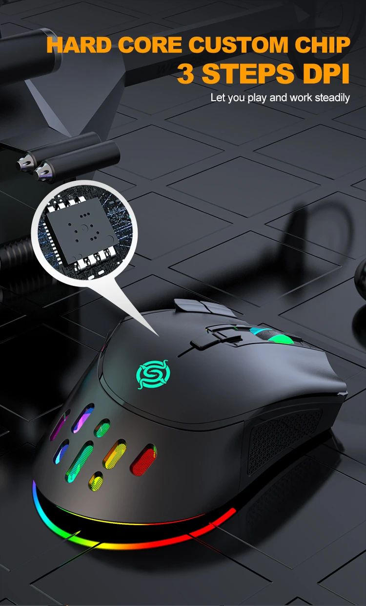 Novo rgb recarregável sem fio mouse para jogos computador e notebook