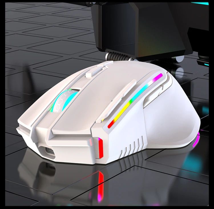 Novo rgb recarregável sem fio mouse para jogos computador e notebook