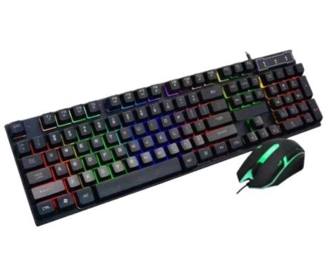 Kit Teclado Semi Mecânico Gamer Mouse Led + Mouse Pad