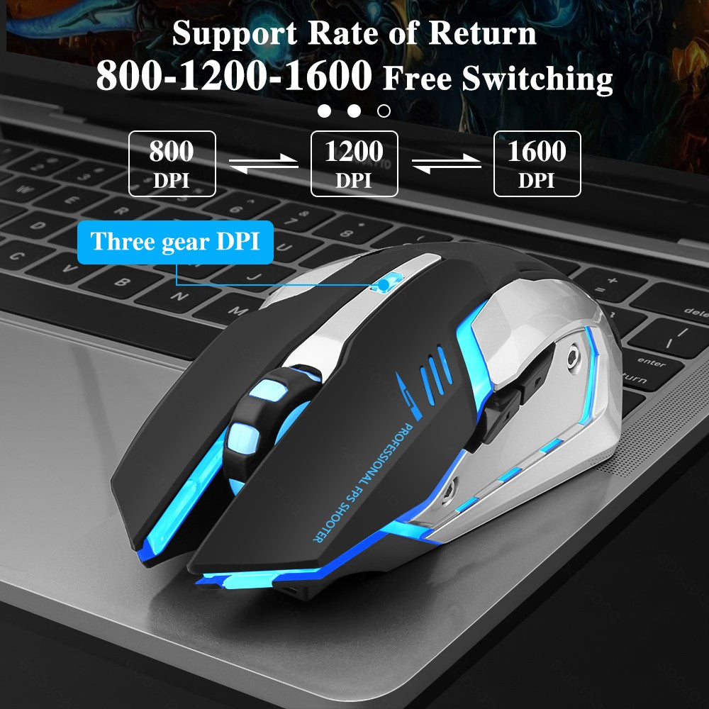 Mouse gamer recarregável 2.4gwireless bluetooth mouse mudo mouse ergonômico