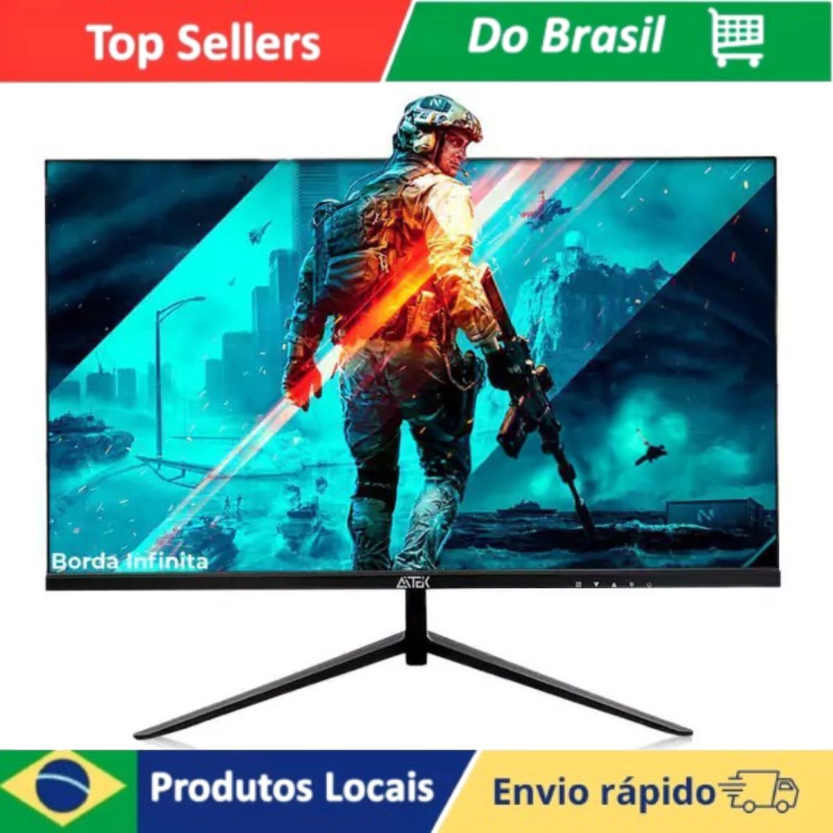 Monitor Gamer Delta Tela Led 110/220V VGA HDMI Full HD com Suporte 60