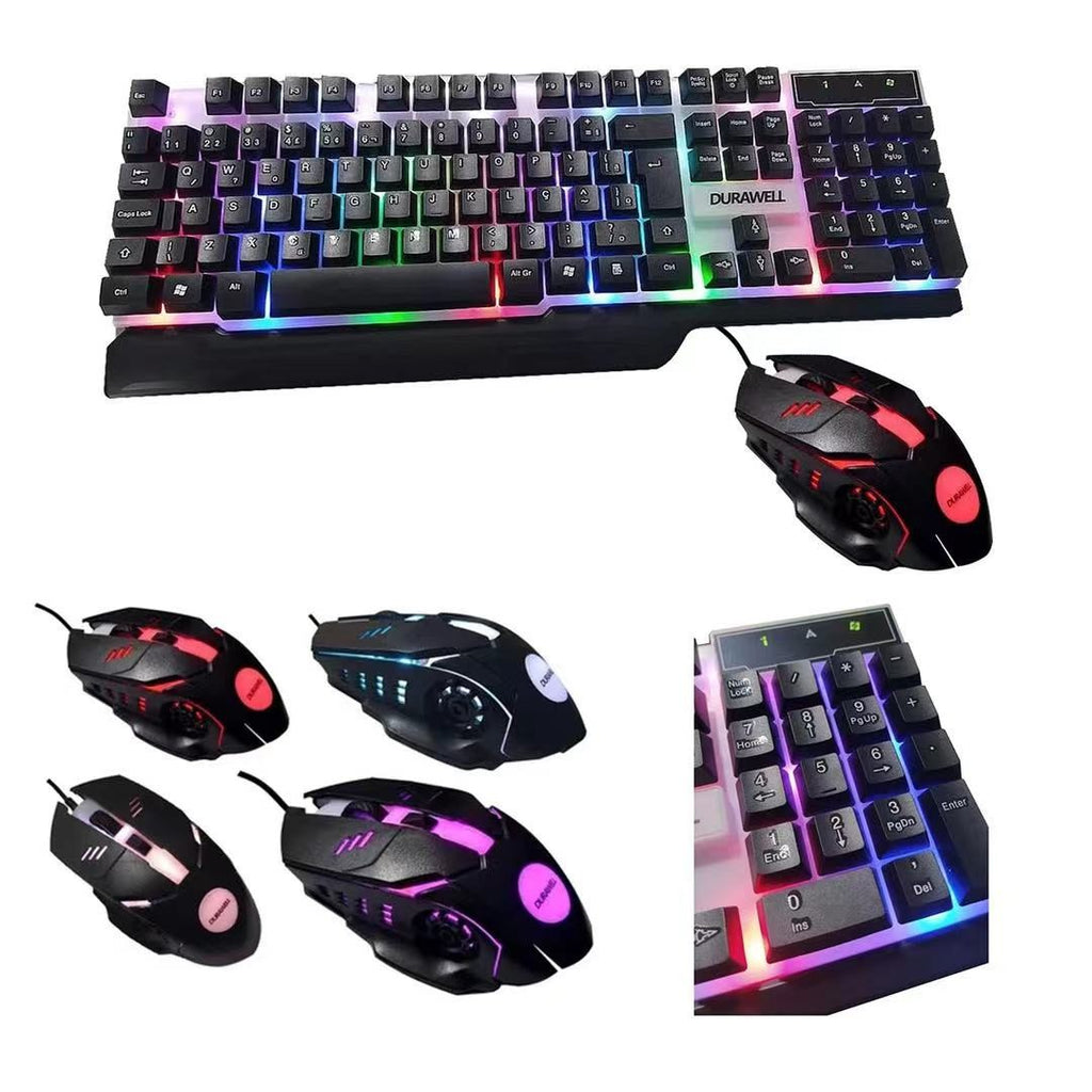 Kit De Teclado E Mouse Gamer Durawell Dw-550 Teclado Preto