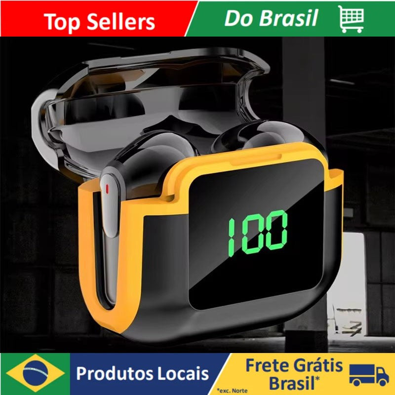 Fones De Ouvido Sem Fio Com Display LED, Bluetooth 5.3, Fone De Ouvido