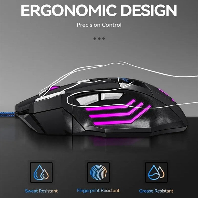 Mouse Gamer x7 botão retroiluminado mouse ergonômico 5500 dpi ajustável